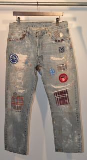 LVC Levis Vintage Clothing 1967 505 Jeans Customised Patches Selvedge 