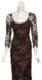 Badgley Mischka Couture Lace Beaded Gown Dress 6 New