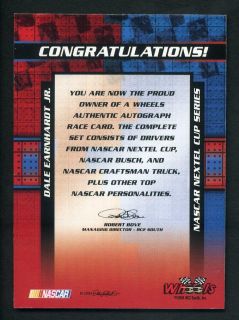 2004 Wheels Racing Dale Earnhardt Jr. Auto Certified Autograph SP