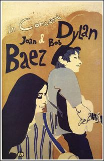 BOB DYLAN JOAN BAEZ 1965 Tour Concert Poster