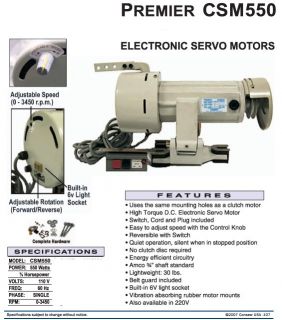 NEW CONSEW SERVO CSM 550 3/4 HP MOTOR INDUSTRIAL SEWING MACHINE