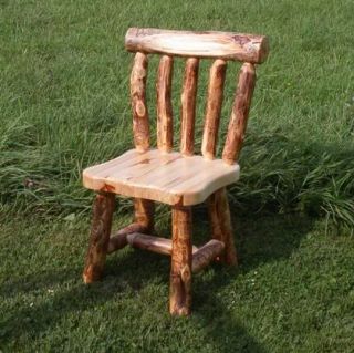 Amish Rustic Log Furniture Aspen Wood Rectangle Dining Table Chairs 