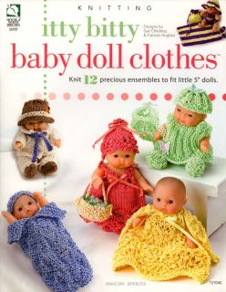 Bitty Baby Doll Clothes Knitting Pattern Book 12 Outfits for 5 Dolls 