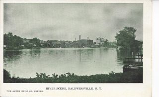 River Scene, Baldwinsville, New York Postcard Circa 1901 1907