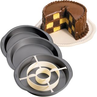 Wilton Checkerboard Cake Pan Set 3 Layer Cake Bakeware Set
