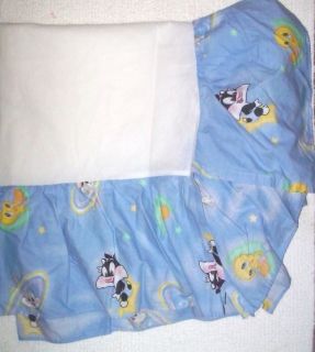 Baby Looney Tunes Blue Space Stars Nursery Bedding Crib Skirt Dust 