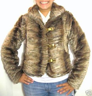 Authentic Baby Phat Fur Jacket Coat Brown Large