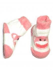   Newborn Sock Monkey Striped Booties w/Soft Elastic Top  Baby Starters