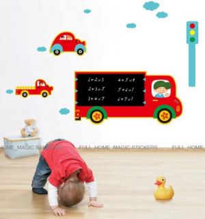 Children Learning Room Decor Transport Cars Chalkboard Blackboard Wall 