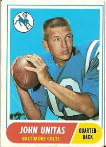 John Unitas Baltimore Colts 1968 100 Topps Good Condition