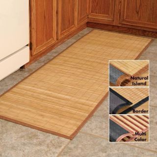New Water Resistant Bamboo Floor Mat or Runner Rubber Backing