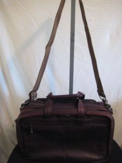 Avenues America Large Brown Leather Briefcase Attache Laptop Shoulder 