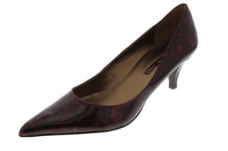 Bandolino New Berry Brown Patent Printed Pointy Toe Heels Pumps Shoes 