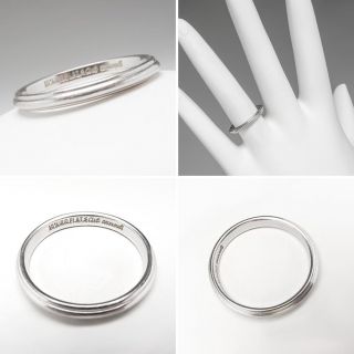 Vintage Wedding Band Ring Detailed Solid Platinum Fine Estate Jewelry 