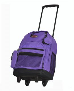 Transworld Purple 16 5 Rolling Backpack Wheeled School Book Bag 8 