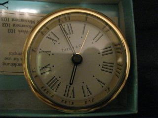 Tiffany Brass Travel Alarm Clock Round Roman Numerals