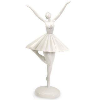 Tall White Dancing Ballerina Decorative Figurine Modern Home Decor 