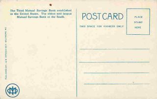 Baltimore Maryland MD 1926 Savings Bank of Baltimore Vintage Postcard 