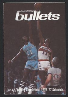 1976 77 Baltimore Bullets Pocket Basketball Schedule