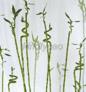 Chinese Bamboo Floral Landscape Design Bathroom Fabric Shower Curtain 