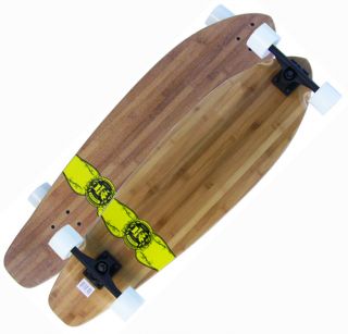 Krown Bamboo Longboard Kicktail Exotic Skateboard 9 75 x 36 5 Kick 
