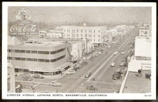 Old Photo PC Bakersfield CA 1947 Coca Cola Chester Ave