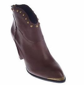 Makowsky Leather Ankle Boot w Stud Detail BROWN10W