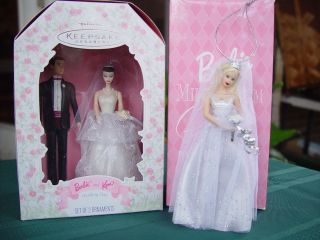 HALLMARK Ornaments Barbie Ken Wedding Day Millennium Bride Porcelain 