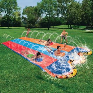 features of banzai triple racer water slide three lanes for racing 