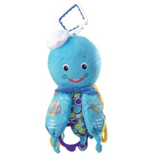 features of baby einstein octopus hanging toy blue pull fish shaped 