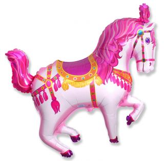34 Balloon Carousel Horse Circus Pink Party Favors New