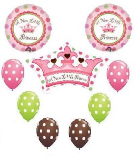 Its A Girl Princess Polka Dot Baby Shower Balloons Set
