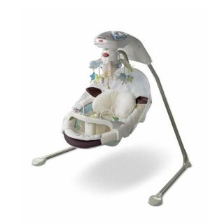   Price Little Lamb Papasan Cradle Swing w Mobile Baby Gear P0098 Rocker