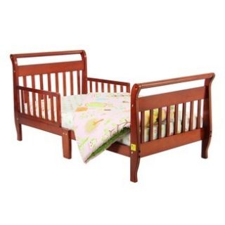   Dream on Me Sleigh Toddler Bed Cherry Finish Safety Rails