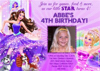 Barbie Custom Photo Birthday Invitations Many Designs