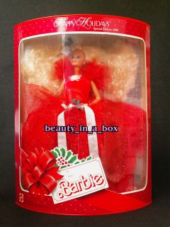 1988 Happy Holiday Christmas Barbie Excellent Box & Matching Hallmark 