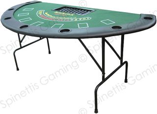 72 Blackjack Table with Folding Legs Green Felt