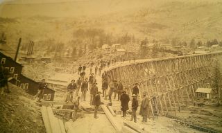 1887 Marysville Montana Helena & Northern Pacific R&R Trestle Work 