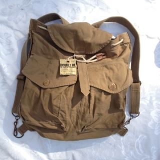 Ralph Lauren RRL Vintage Canvas Leather Backpack Bag New