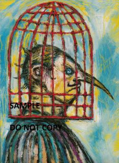 Clive Barker Art Hellraiser Print Caged Head Bird Cage Nose Monster 
