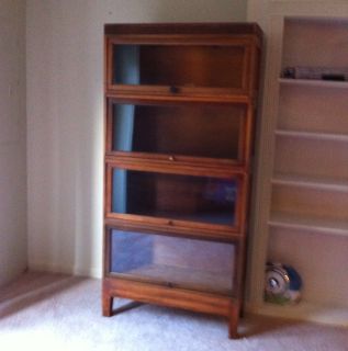 Globe Wernicke Mission Barrister Bookcase 4 Sections Mahogany Stacking 