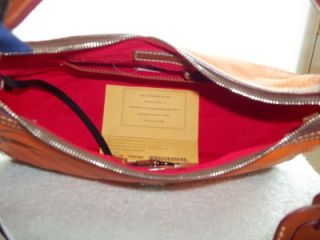 Dooney and Bourke Harrison Hobo in Orange with Mini Clutch and Key Fob 