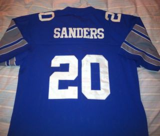 Barry Sanders Detroit Lions Blue Throwback Jersey Size 54