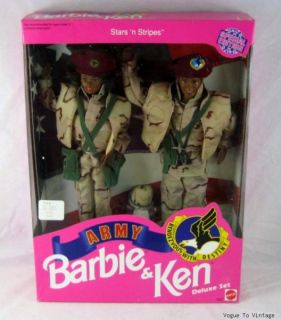 Army Black AA Barbie Ken Stars N Stripes Gift Set New