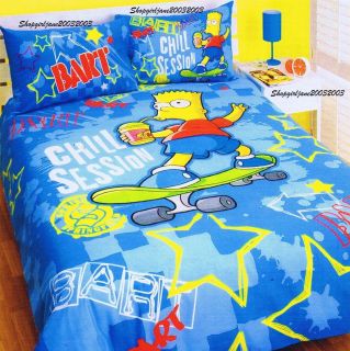 Bart Simpson Chill Session Double Full Bed Quilt DOONA Duvet Cover Set 