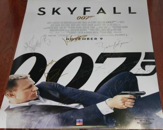 SKYFALL CAST SIGNED DS Movie Poster Daniel Craig James Bond Autograph 
