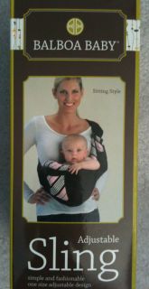 Balboa Baby Adjustable Sling Carrier in BLACK   Dr.    NEW IN BOX 