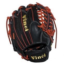   11 5 inch Baseball Glove with Black Mesh Back Red Lace and Red