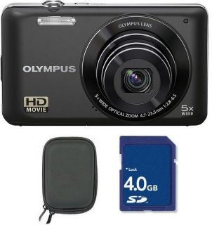 Olympus VG 140 14MP 5X Wide Zoom Digital Camera 4GB SD + Case Black 