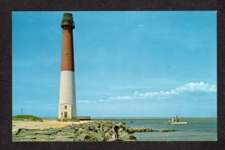 NJ Barnegat Lighthouse Light Ocean County New Jersey Postcard Long 